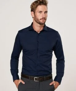 Profuomo Shirt Slim Fit Navy -Kleding Kortingswinkel 12849 5