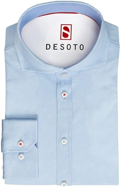 Desoto Overhemd Strijkvrij Blauw Oxford 5 Desoto Overhemd Strijkvrij Blauw Oxford - Afbeelding 3