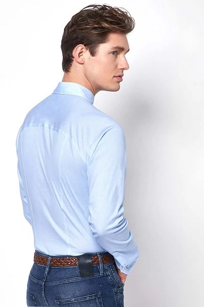 Desoto Overhemd Strijkvrij Blauw Oxford 8 Desoto Overhemd Strijkvrij Blauw Oxford - Afbeelding 6