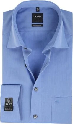OLYMP Overhemd SL7 Blauw Chambray