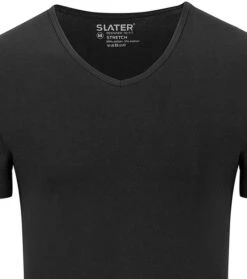 Slater 2-pack Stretch V-hals T-shirt Zwart -Kleding Kortingswinkel 57111 2