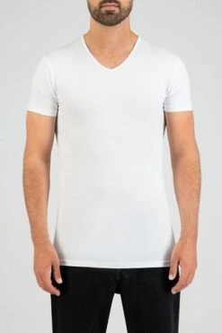 Slater 2-pack Stretch V-hals T-shirt Zwart -Kleding Kortingswinkel 57111 4 1