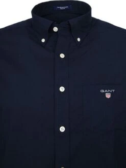 Gant Casual Overhemd Broadcloth Marine -Kleding Kortingswinkel 61485 2 1