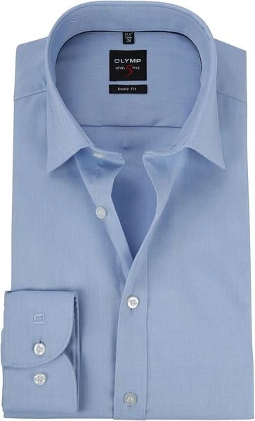 OLYMP Overhemd Level 5 Twill Blauw 7 OLYMP Overhemd Level 5 Twill Blauw - Afbeelding 5