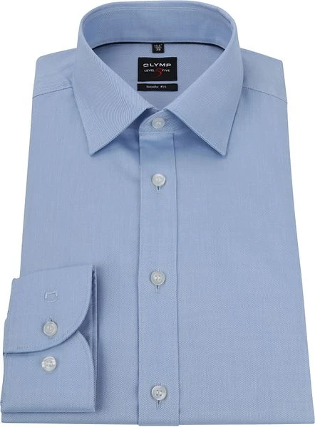 OLYMP Overhemd Level 5 Twill Blauw 5 OLYMP Overhemd Level 5 Twill Blauw - Afbeelding 3