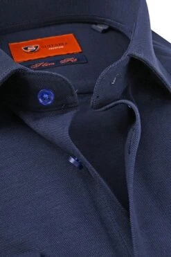 Suitable Knitted Pique Overhemd Navy -Kleding Kortingswinkel 64044 5