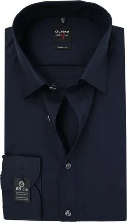 OLYMP Level Five Overhemd SL7 Body-Fit Navy -Kleding Kortingswinkel 64858 1 1