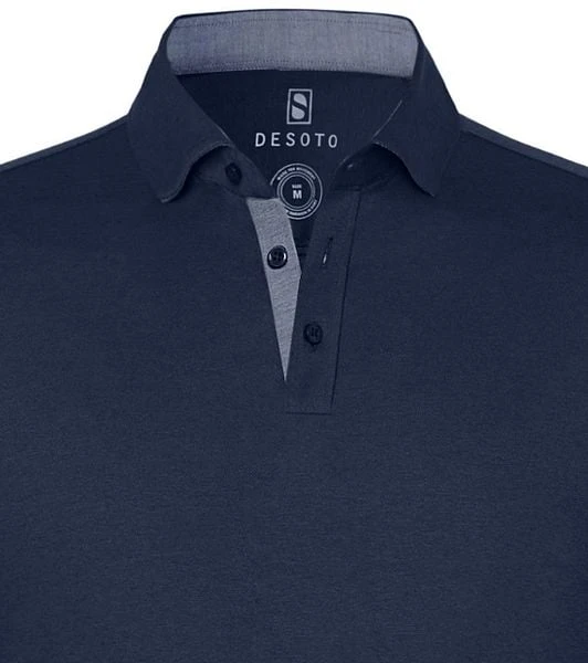 Desoto Polo New Hai Strijkvrij Donkerblauw 7 Desoto Polo New Hai Strijkvrij Donkerblauw - Afbeelding 5