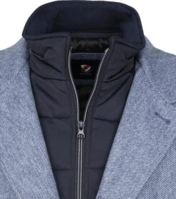 Suitable Geke Coat Wolmix Streep Blauw -Kleding Kortingswinkel 67900 9