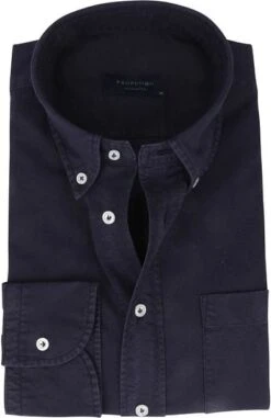 Profuomo Overhemd Garment Dyed Donkerblauw -Kleding Kortingswinkel 69368 1 1