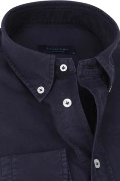 Profuomo Overhemd Garment Dyed Donkerblauw -Kleding Kortingswinkel 69368 2