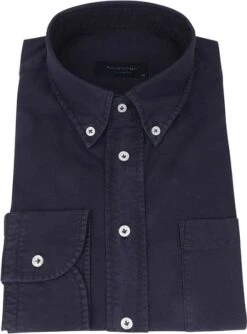 Profuomo Overhemd Garment Dyed Donkerblauw -Kleding Kortingswinkel 69368 3