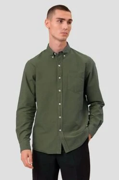 Colorful Standard Overhemd Zeewier Groen -Kleding Kortingswinkel 69492 6