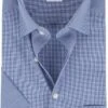 OLYMP Overhemd Luxor Korte Mouw Ruit Royal Blauw -Kleding Kortingswinkel 70131 1