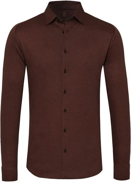 Desoto Overhemd Strijkvrij Modern Kent Bruin 7 Desoto Overhemd Strijkvrij Modern Kent Bruin - Afbeelding 5