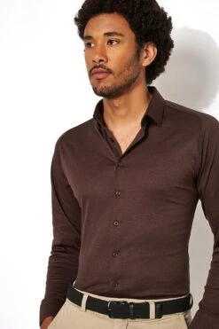 Desoto Overhemd Strijkvrij Modern Kent Bruin 9 Desoto Overhemd Strijkvrij Modern Kent Bruin -Kleding Kortingswinkel 70455 7