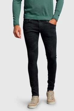 Cast Iron Riser Slim Jeans Washed Denim Zwart -Kleding Kortingswinkel 70671 5
