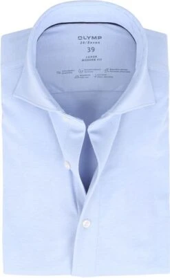 OLYMP Luxor Jersey Stretch Overhemd 24/Seven Blauw