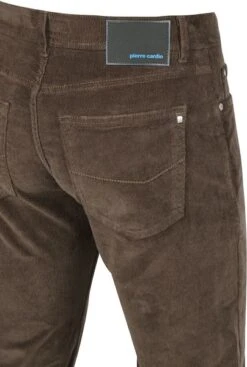 Pierre Cardin Lyon Voyage Corduroy Broek Donkerbruin -Kleding Kortingswinkel 71499 3