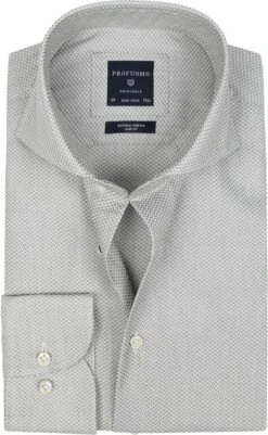 Profuomo SF Originale Strijkvrij Overhemd Jaquard Groen