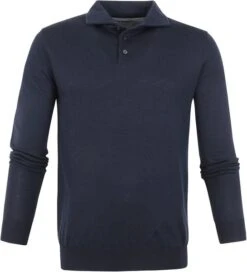 Suitable Prestige Merino Anton Long Sleeve Polo Donkerblauw -Kleding Kortingswinkel 71552 1 1