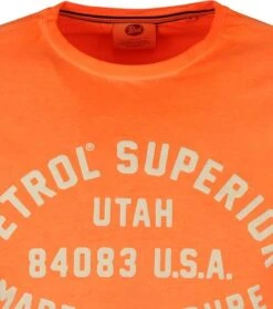 Petrol T-Shirt Logo Neon Oranje -Kleding Kortingswinkel 72957 2 1