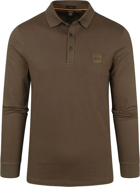 Hugo Boss LS Passerby Polo Donkergroen