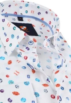 Suitable Twill Overhemd Ballen Wit -Kleding Kortingswinkel 73791 2 1