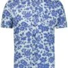 R2 Overhemd Korte Mouwen Bloemen Blauw -Kleding Kortingswinkel 73988 1