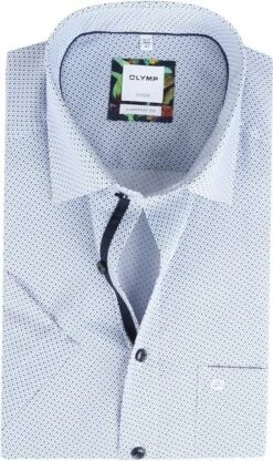 OLYMP Korte Mouwen Overhemd Luxor Blauw -Kleding Kortingswinkel 73989 1 1