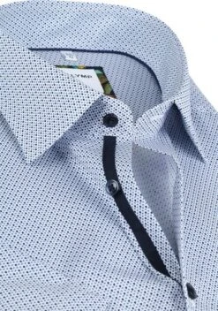 OLYMP Korte Mouwen Overhemd Luxor Blauw -Kleding Kortingswinkel 73989 2 1