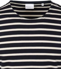 KnowledgeCotton Apparel Longsleeve T-shirt Strepen Donkerblauw -Kleding Kortingswinkel 74249 2