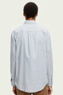 Scotch And Soda Overhemd Gestreept Lichtblauw -Kleding Kortingswinkel 74337 6