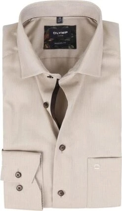 Olymp Luxor Overhemd Beige -Kleding Kortingswinkel 74365 1 1