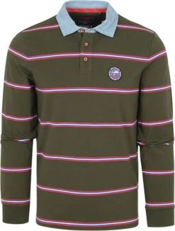 NZA Polo Franz Josef Strepen Donkergroen -Kleding Kortingswinkel 74571 1 1