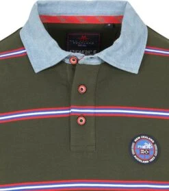 NZA Polo Franz Josef Strepen Donkergroen -Kleding Kortingswinkel 74571 2