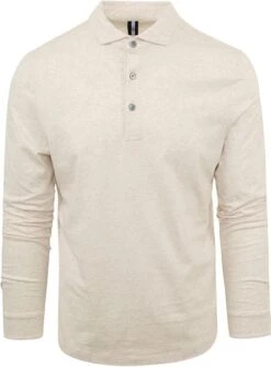 Profuomo Longsleeve Polo Beige Melange -Kleding Kortingswinkel 74650 4 1