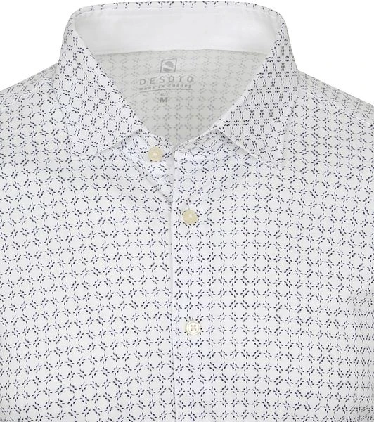 Desoto Overhemd Strijkvrij Print Wit 4 Desoto Overhemd Strijkvrij Print Wit - Afbeelding 2