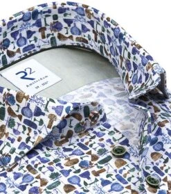 R2 Overhemd Wit Lampenprint -Kleding Kortingswinkel 74898 3
