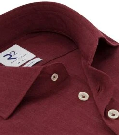 R2 Overhemd Merino Wol Bordeaux 11 R2 Overhemd Merino Wol Bordeaux -Kleding Kortingswinkel 74923 4