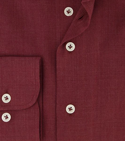 R2 Overhemd Merino Wol Bordeaux 7 R2 Overhemd Merino Wol Bordeaux - Afbeelding 5