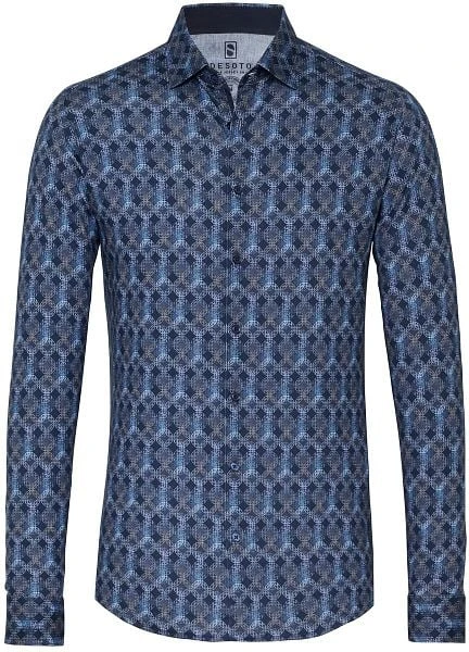 Desoto Overhemd Cirkels Donkerblauw 8 Desoto Overhemd Cirkels Donkerblauw - Afbeelding 6