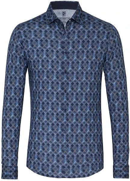 Desoto Overhemd Cirkels Donkerblauw 3 Desoto Overhemd Cirkels Donkerblauw