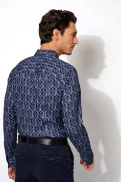Desoto Overhemd Cirkels Donkerblauw 10 Desoto Overhemd Cirkels Donkerblauw -Kleding Kortingswinkel 74975 3