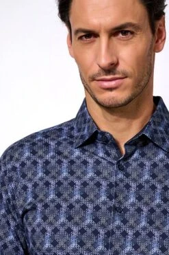 Desoto Overhemd Cirkels Donkerblauw 11 Desoto Overhemd Cirkels Donkerblauw -Kleding Kortingswinkel 74975 4