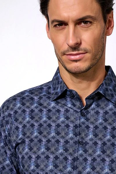 Desoto Overhemd Cirkels Donkerblauw 6 Desoto Overhemd Cirkels Donkerblauw - Afbeelding 4