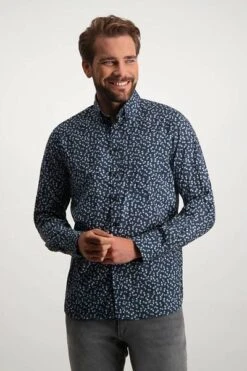 State Of Art Overhemd Print Plant Navy -Kleding Kortingswinkel 75787 2 1
