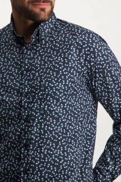 State Of Art Overhemd Print Plant Navy -Kleding Kortingswinkel 75787 3