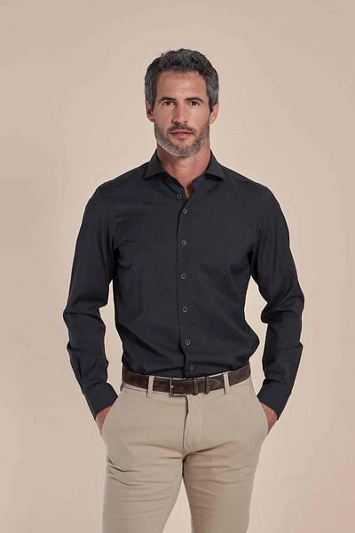 R2 Overhemd Wol Antraciet 4 R2 Overhemd Wol Antraciet - Afbeelding 2