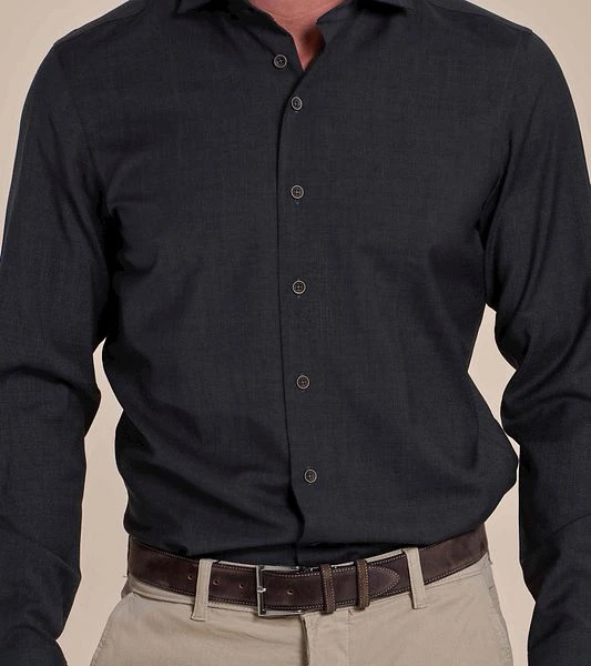 R2 Overhemd Wol Antraciet 5 R2 Overhemd Wol Antraciet - Afbeelding 3